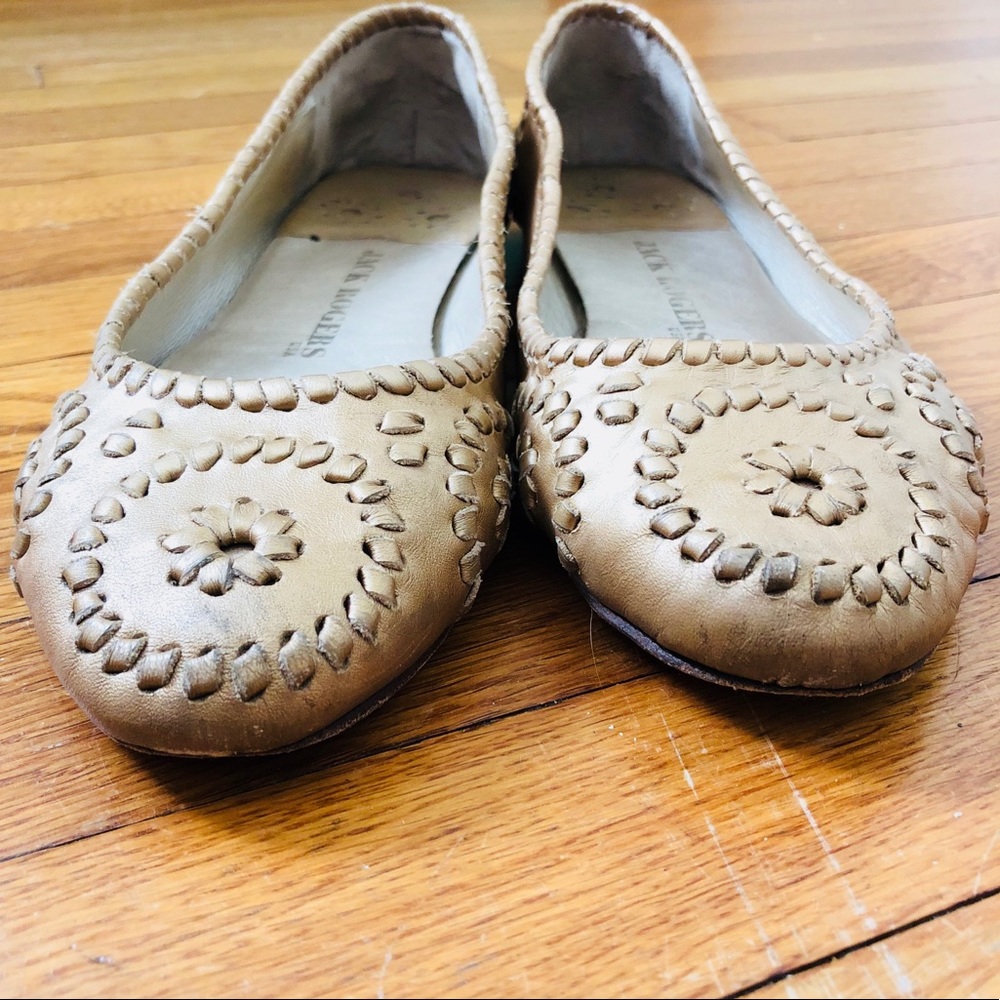 Gold Jack Rogers ballet flats